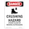 Signmission OSHA Danger Sign, Crushing Hazard Stand, 18in X 12in Decal, 12" W, 18" L, Portrait OS-DS-D-1218-V-1759 - alternate 1